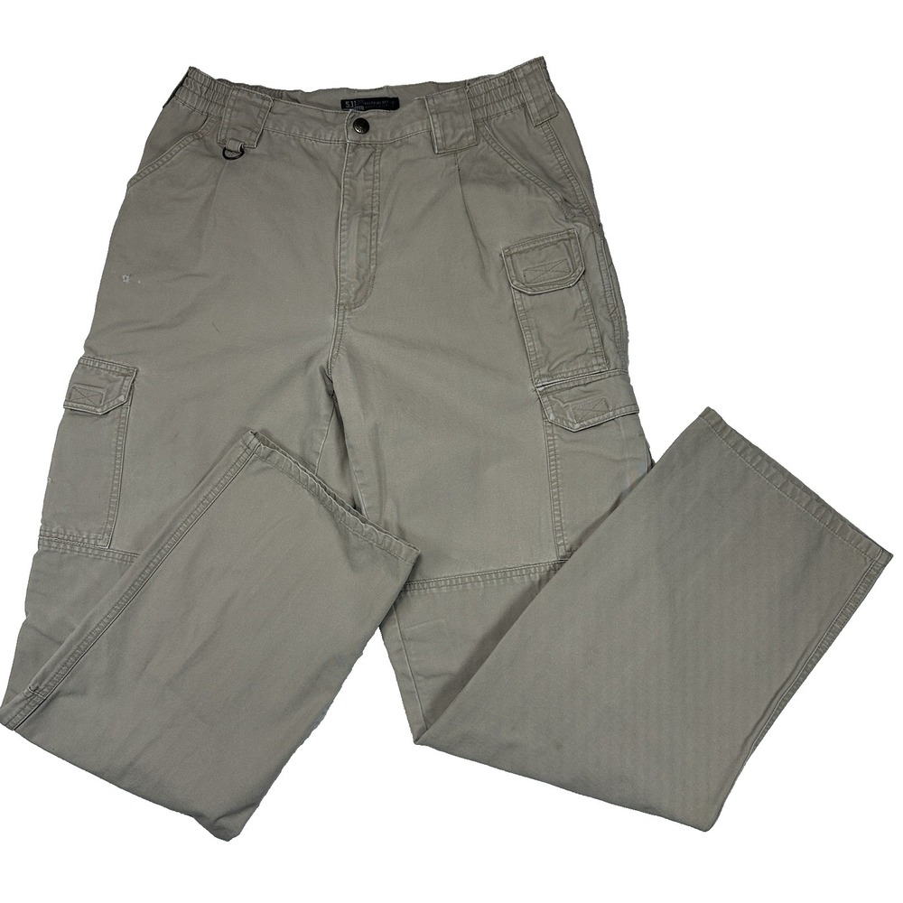 5.11 Tactical Pants Mens 32x34 Khaki Cotton Cargo D-Ring Utility Style 74251
